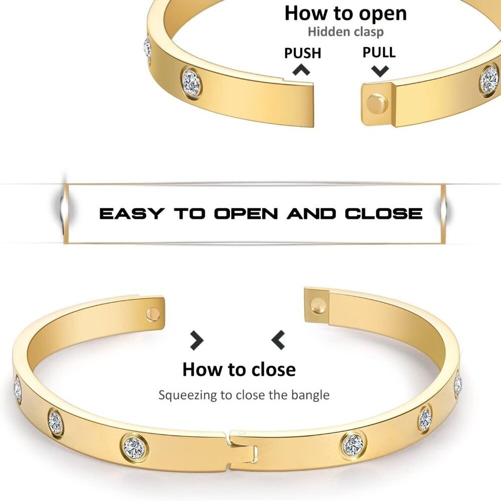18K Gold-Plated Minimalist Bangle for Women - Elegant Friendship Bracelet - Picture 4 of 7